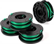thten df-080 string trimmer spools compatible with black decker gh1100 gh1000 gh2000 electric string grass trimmer lawn edger df-080-bkp 30ft 0.080" dual auto-feed spool 4 pack logo