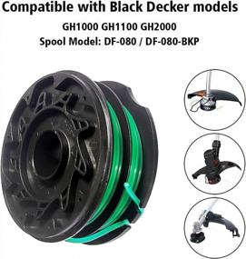 img 2 attached to THTEN DF-080 String Trimmer Spools Compatible With Black Decker GH1100 GH1000 GH2000 Electric String Grass Trimmer Lawn Edger DF-080-BKP 30Ft 0.080" Dual Auto-Feed Spool 4 Pack