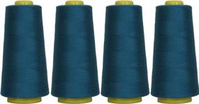 img 4 attached to Get Perfect Serger Stitches With Threadart Polyester Thread In Dark Turquoise - 4 Cones Bundle Pack
