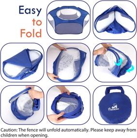 img 3 attached to 🐾 Pawaboo Small Animals Playpen: Waterproof Pet Cage Tent with Large Breathable Cover- Ideal for Kitten, Puppy, Guinea Pig, Rabbits, Hamster, Hedgehogs! Indoor/Outdoor, Pop-up & Foldable Fence in Indigo