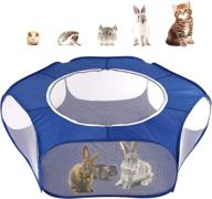 🐾 pawaboo small animals playpen: waterproof pet cage tent with large breathable cover- ideal for kitten, puppy, guinea pig, rabbits, hamster, hedgehogs! indoor/outdoor, pop-up & foldable fence in indigo логотип