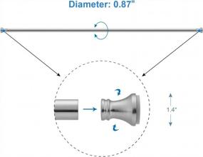 img 2 attached to Chrome Shower Curtain Rod, Adjustable From 54-90 Inches With Rust-Resistance - Amazer Spring Tension Bathroom Rod