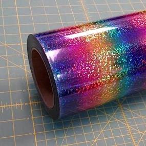 img 2 attached to 🌈 19-inch by 5-foot Iron On Heat Transfer Vinyl Roll - Rainbow DecoSparkle, HTV