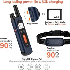 img 2 attached to 🐶 NVK Dog Training Collar - Shock, Vibration, Beeps Modes, Rechargeable - Remote Control for Small, Medium, Large Dogs - IPX7 Waterproof - Range up to 1600Ft