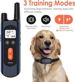 img 3 attached to 🐶 NVK Dog Training Collar - Shock, Vibration, Beeps Modes, Rechargeable - Remote Control for Small, Medium, Large Dogs - IPX7 Waterproof - Range up to 1600Ft