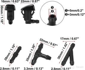 img 1 attached to 🚗 X AUTOHAUX Front Windshield Washer Nozzles Kit for Ford Focus 2.2m with Windshield Washer Hose and Connectors - Replaces 8S4Z17603AA