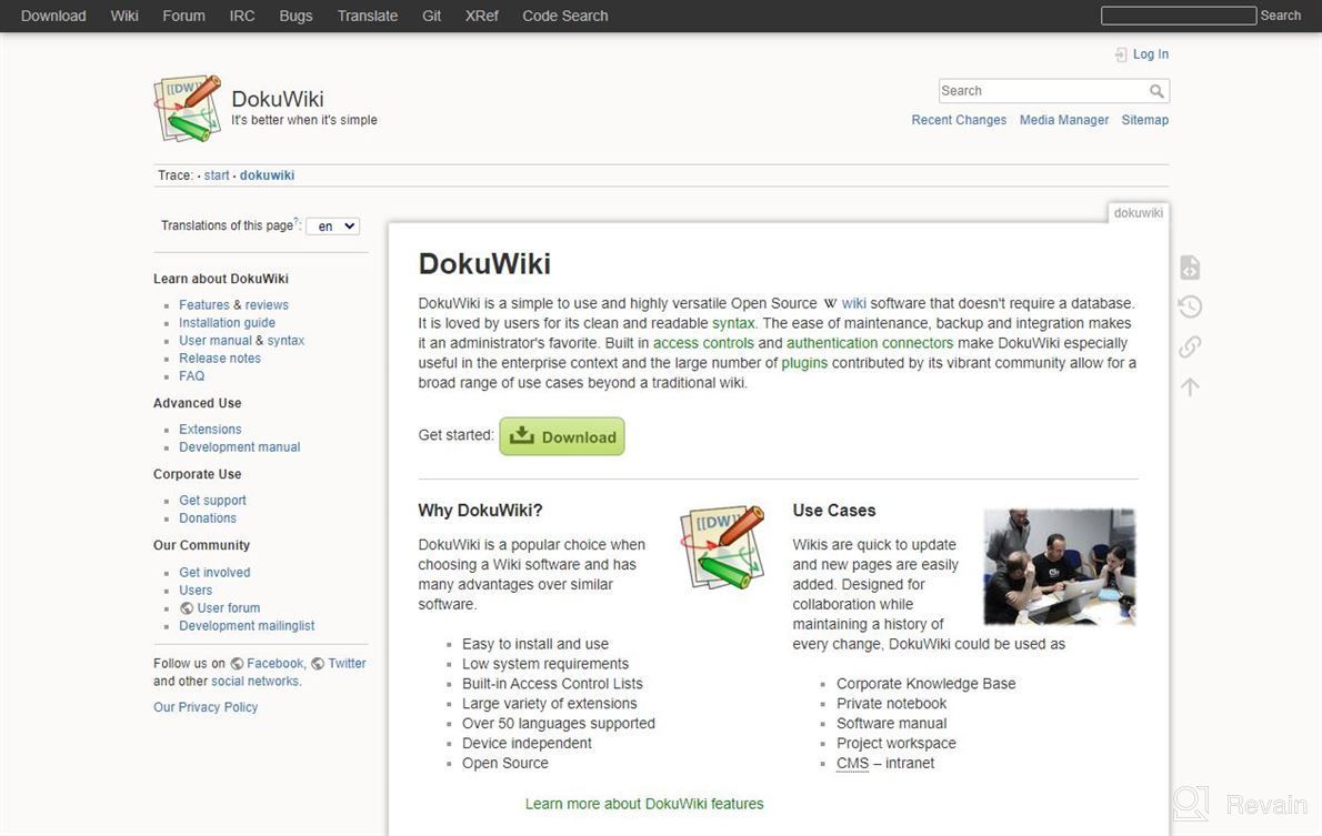 img 1 attached to DokuWiki review by James Wonsley