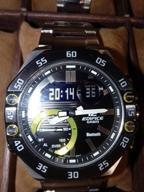 img 1 attached to CASIO Edifice ECB-10DB-1A quartz watch, alarm clock, app time setting, stopwatch, countdown timer, chronograph, waterproof, display backlight review by Mateusz Gsiewski ᠌