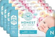 🌸 the honest company diapers - newborn, size 0 - rose blossom print trueabsorb technology plant-derived materials hypoallergenic 32 count (pack of 4): optimal diaper solution for baby's comfort and safety логотип