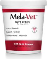 mela-vet melatonin soft chews for dogs and cats - relieve stress and tension - vet approved anti-shedding supplements with antioxidants (120 count) logo