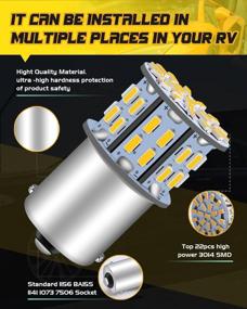 img 1 attached to 10-Pack 1141 1003 1073 7506 LED Bulbs 3000K Warm White 3014 50-SMD - Qoope 12V RV Camper Trailer Yard Light Replacement Lamps