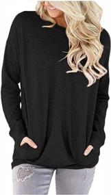 img 3 attached to Women'S Comfy Casual Tunic Tops: LaLaLa Loose Fit Sweatshirts & Blouses With Long Sleeves