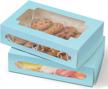 yotruth baby blue treat boxes cookie gift boxes 24 pack 8x5.3x2 clear window for gift giving, pastry candy party favors containers and tins logo