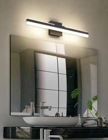 img 3 attached to Modern LED Vanity Lights For Bathroom - Black Bath Wall Lamp Over Mirror - 23.62 Inch Long, 22W, Warm Light 3000K - Joossnwell