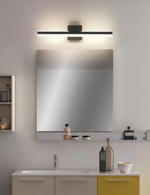 img 1 attached to Современные светодиодные светильники для ванной комнаты - черный настенный светильник для ванны над зеркалом - длина 23,62 дюйма, 22 Вт, теплый свет 3000K - Joossnwell