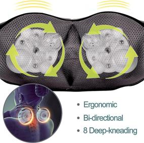 img 3 attached to Deep Tissue Kneading Massage Pillow With Heat For Back, Shoulder, And Neck - InvoSpa Shiatsu Electric Full Body Massager Gift - Effective Massager For Pain Relief And Relaxation
