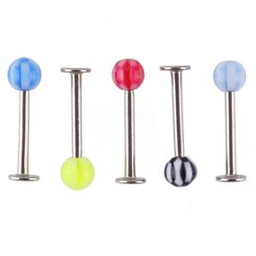 img 2 attached to Oasis Plus 100PCS 16g Surgical Steel Monroe Labret Ring Lip 💎 Chin Stud Tragus Earring Bar Piercing Kit: Premium Quality for Body Piercing Enthusiasts