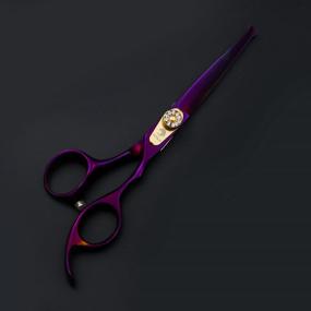 img 3 attached to Professional Barber Hair Cutting And Thinning Set - Purple Scissors Shears - 6.0" - Perfect For Texturizing Hair