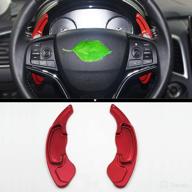 🚗 red aluminum car steering wheel paddle shifter extension cover for honda accord acura mdx cdx 2013-2016 логотип