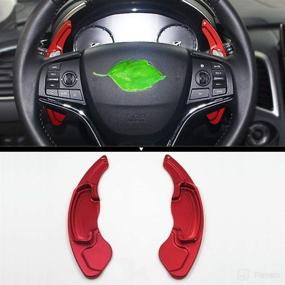 img 4 attached to 🚗 Red Aluminum Car Steering Wheel Paddle Shifter Extension Cover for Honda Accord Acura MDX CDX 2013-2016