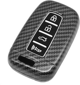 img 4 attached to Smart Key Fob Case Compatible with Hyundai & KIA Vehicles - Azera, Elantra GT, EQUUS, Genesis Coupe, Santa FE, Sonata, Tucson, Veloster, Borrego, Forte, Sorento, Soul, SPORTAGE - Silicone Rubber Luminous Black