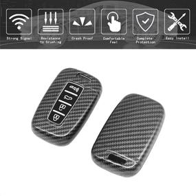 img 2 attached to Smart Key Fob Case Compatible with Hyundai & KIA Vehicles - Azera, Elantra GT, EQUUS, Genesis Coupe, Santa FE, Sonata, Tucson, Veloster, Borrego, Forte, Sorento, Soul, SPORTAGE - Silicone Rubber Luminous Black