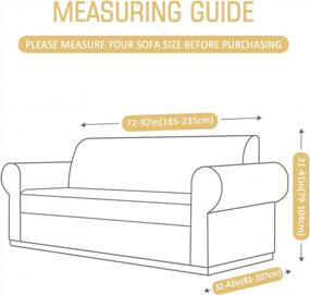 img 3 attached to TAOCOCO 3-местный чехол для дивана с 2 наволочками, эластичный защитный чехол для мебели из полиэстера и спандекса для гостиной (диван 72 "-92 ", бледно-желтый)