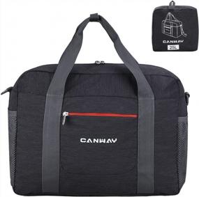 img 4 attached to Grab CANWAY'S 25L Foldable Travel Duffel Bag For Ultimate Convenience On Your Next Trip - Perfect Personal Item For Spirit Airlines, Ideal For Weekenders, Lightweight And Sleek In Black