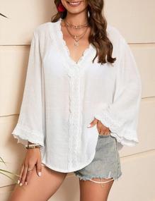 img 3 attached to Women'S Long Sleeve Beach Cover Up Dress With Elegant Lace Trim By Bsubseach