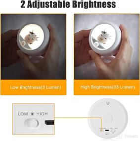 img 2 attached to 🌙 AIMILAR Rechargeable Night Light Motion Sensor - Dimmable LED Kids Night Lights with Magnetic Animal Design for Bedroom and Bathroom - Nursery Table Lamp Perfect for Girls, Kids, and Adults