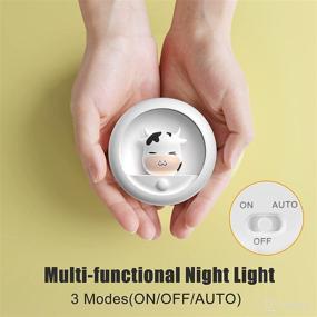 img 3 attached to 🌙 AIMILAR Rechargeable Night Light Motion Sensor - Dimmable LED Kids Night Lights with Magnetic Animal Design for Bedroom and Bathroom - Nursery Table Lamp Perfect for Girls, Kids, and Adults