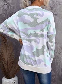 img 1 attached to Sidefeel Women Long Sleeve Crewneck Pullover Camo Print Sweatshirt Jumper Top