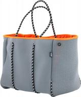 spacious and stylish neoprene beach bag tote with internal zipper pocket by qogir logo