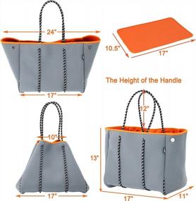 img 1 attached to Spacious And Stylish Neoprene Beach Bag Tote With Internal Zipper Pocket By QOGiR