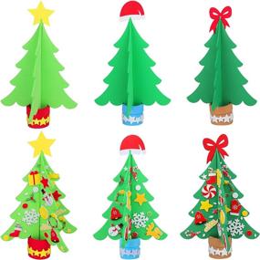 img 1 attached to Создайте праздничную праздничную сцену с помощью наборов для поделок из пенопласта «Рождественская елка своими руками» от Aneco, состоящих из 15 предметов.