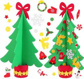 img 3 attached to Создайте праздничную праздничную сцену с помощью наборов для поделок из пенопласта «Рождественская елка своими руками» от Aneco, состоящих из 15 предметов.