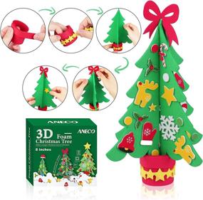img 2 attached to Create A Festive Holiday Scene With Aneco'S 15-Piece DIY Christmas Tree Foam Craft Kits