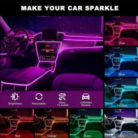 img 2 attached to USB Music Sync LED Fiber Optic Car Strip Lights - Multicolor Multiple Modes For Sedan Truck SUV Accessories Dashboard Center Console