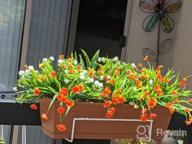 img 1 attached to RECUTMS Artificial Flowers Outdoor Fake Flowers，8 Bundles Outside Face Mums Fake Summer Greenery UV Resistant No Fade Faux Plastic Lotus Shrubs Home Garden Porch Patio Decoration Office (Orange Red) review by Becky Barlow