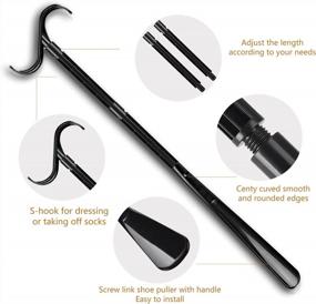 img 1 attached to 👞 30-Inch Shoe Horn with Detachable Long Handle for Easy Shoe Wearing, Extra Long Handled Shoehorn for Men Women Seniors Kids