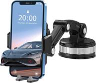 📱 corroy car cell phone holder - dashboard windshield mount, strong suction phone holder compatible with iphone, samsung, moto, lg, smartphones (black) logo