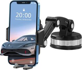 img 4 attached to 📱 CORROY Car Cell Phone Holder - Dashboard Windshield Mount, Strong Suction Phone Holder Compatible with iPhone, Samsung, Moto, LG, Smartphones (Black)