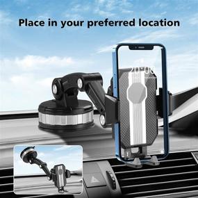 img 3 attached to 📱 CORROY Car Cell Phone Holder - Dashboard Windshield Mount, Strong Suction Phone Holder Compatible with iPhone, Samsung, Moto, LG, Smartphones (Black)