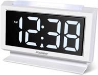 housbay digital alarm clocks for bedrooms - handy night light, large numbers with display dimmer, dual usb chargers, 12/24hr, outlets powered compact clock for nightstand, desk, shelf logo