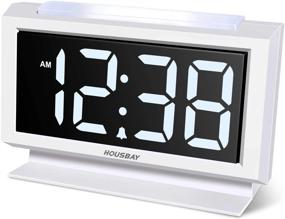 img 4 attached to Housbay Digital Alarm Clocks For Bedrooms - Handy Night Light, Large Numbers With Display Dimmer, Dual USB Chargers, 12/24Hr, Outlets Powered Compact Clock For Nightstand, Desk, Shelf