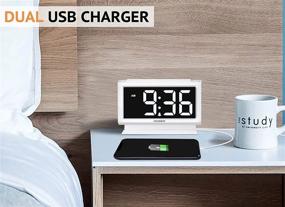 img 2 attached to Housbay Digital Alarm Clocks For Bedrooms - Handy Night Light, Large Numbers With Display Dimmer, Dual USB Chargers, 12/24Hr, Outlets Powered Compact Clock For Nightstand, Desk, Shelf