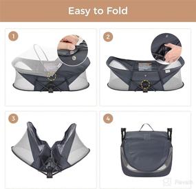 img 3 attached to 🏕️ Premium Travel Bassinet for Newborn Infants - VEEYOO Portable Folding Baby Bed with Sunshade, Mosquito Net, and Lightweight Breathable Material - Ideal for Outdoor Camping and Travel
