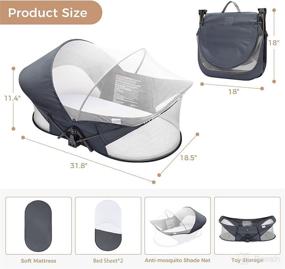 img 1 attached to 🏕️ Premium Travel Bassinet for Newborn Infants - VEEYOO Portable Folding Baby Bed with Sunshade, Mosquito Net, and Lightweight Breathable Material - Ideal for Outdoor Camping and Travel