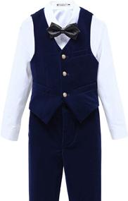 img 3 attached to Formal Velvet Pieces Toddler Dresswear Boys' Clothing ~ Suits & Sport Coats