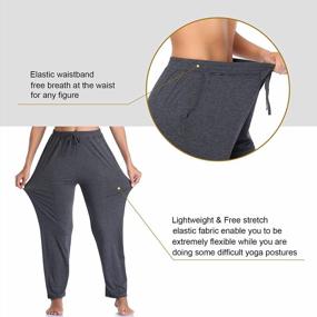 img 1 attached to 🩳 Envlon Women's Yoga Pants with Wide Leg, Drawstring Waist, and Pockets - Loose, Stretchy, Comfy, Soft Workout Jogger Pants suitable for Lounging and Exercising